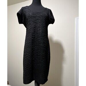 FREE PEOPLE Black Sparkle Sewn Beaded Lined Party Dress Going Out Scoop Back L